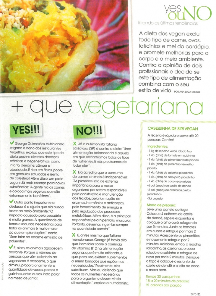 NUTRICIONISTA DA PRONTO LIGHT É ENTREVISTADA PELA REVISTA ZERO