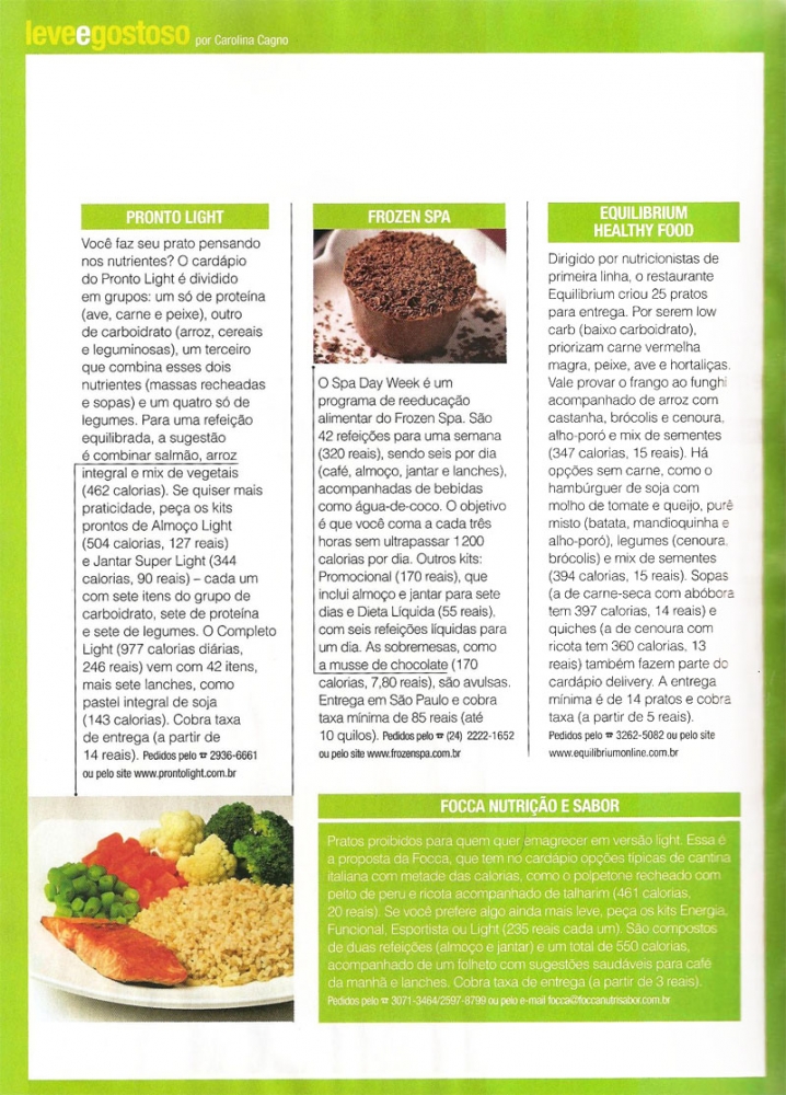 REVISTA BOA FORMA RECOMENDA A RECEITA DA PRONTO LIGHT