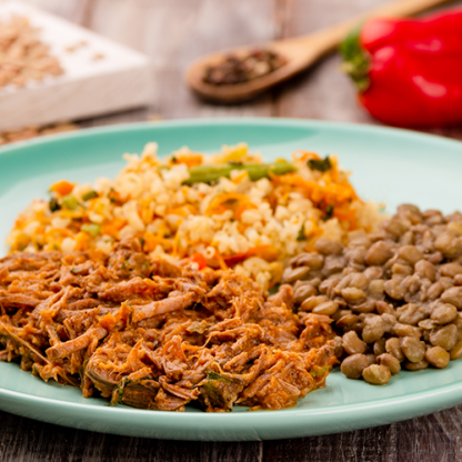 12 – carne desfiada + arroz integral à grega + lentilha 12 – carne desfiada + arroz integral à grega + lentilha