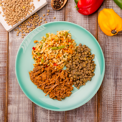 12 – carne desfiada + arroz integral à grega + lentilha 12 – carne desfiada + arroz integral à grega + lentilha