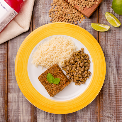 10 – kibe + arroz branco + lentilha