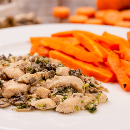 5 – frango com shimeji + cenoura ao forno (low carb)
