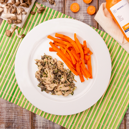 5 – frango com shimeji + cenoura ao forno (low carb)
