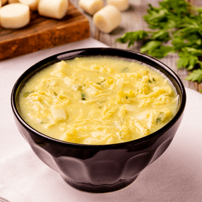 sopa de palmito com frango (low carb)