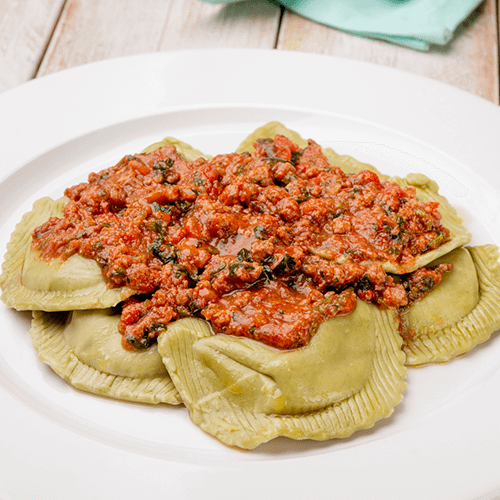 5 – massa verde + molho bolonhesa