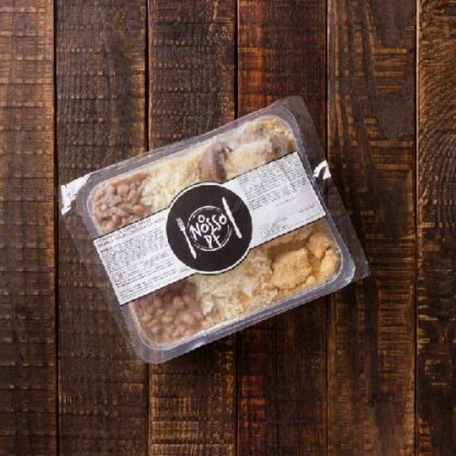 nosso pf- prato 3- picadinho + arroz banco + feijão carioca e farofa