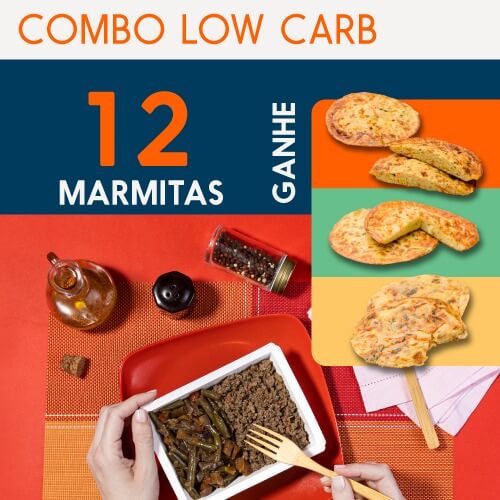 combo express 12 marmitas Low Carb+3 pancakes low carb grátis